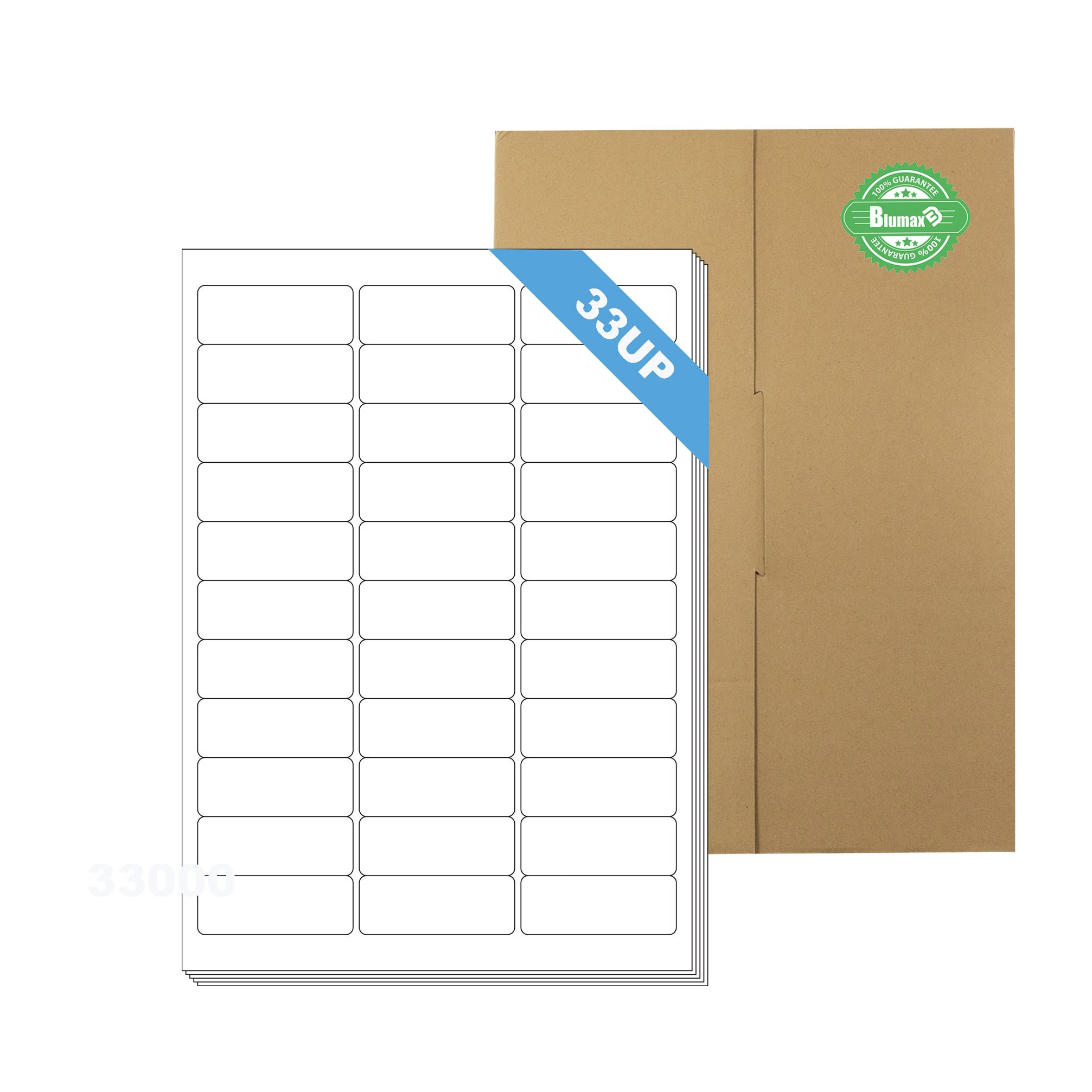 A4 Format Rectangle Labels 64 x 24.3mm 33 Labels Per Sheet/ 1000 Sheets