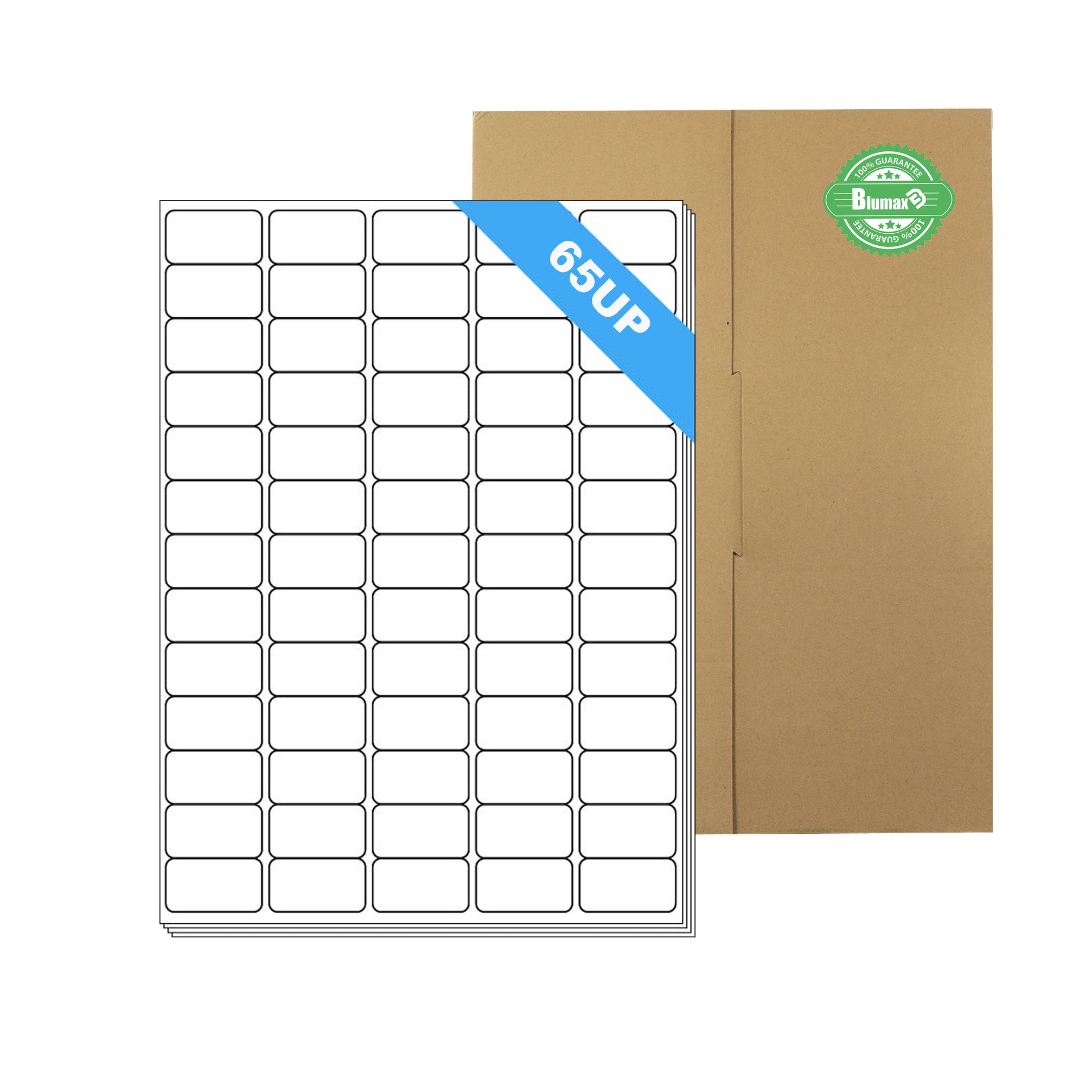 A4 Format Rectangle Labels 38.1 x 21.2mm 65 Labels Per Sheet/ 1000 Sheets