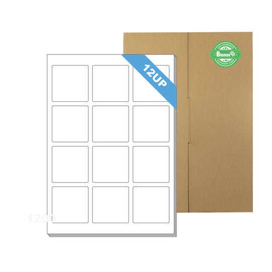 A4 Format Square Labels 60 x 60mm 12 Labels Per Sheet/ 1000 Sheets