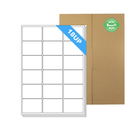 A4 Format Rectangle Labels 63.5 x 46mm 18 Labels Per Sheet/ 1000 Sheets
