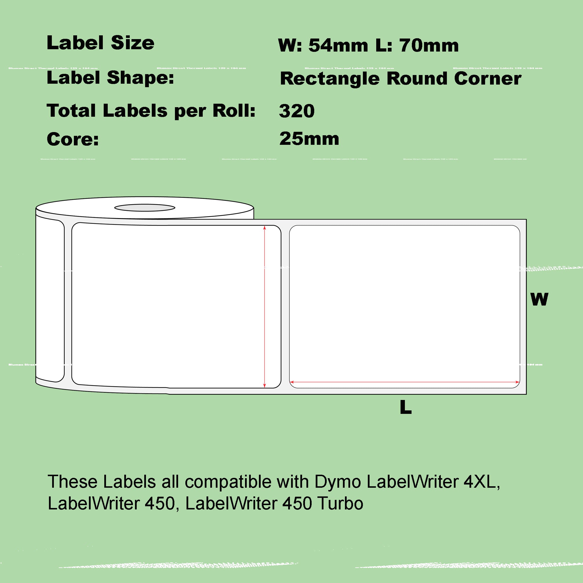 Compatible Dymo 99015 Labels 54 x 70mm/ 50 Rolls
