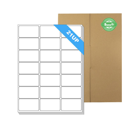 A4 Format Rectangle Labels 63.5 x 38.1mm 21 Labels Per Sheet/ 1000 Sheets
