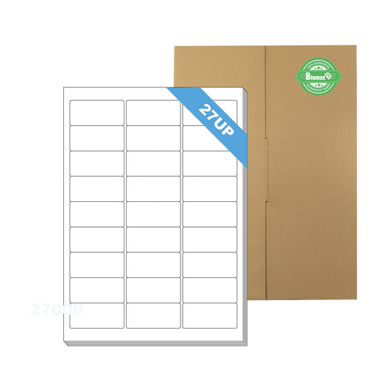 A4 Format Rectangle Labels 63.5 x 29.6mm 27 Labels Per Sheet/ 1000 Sheets
