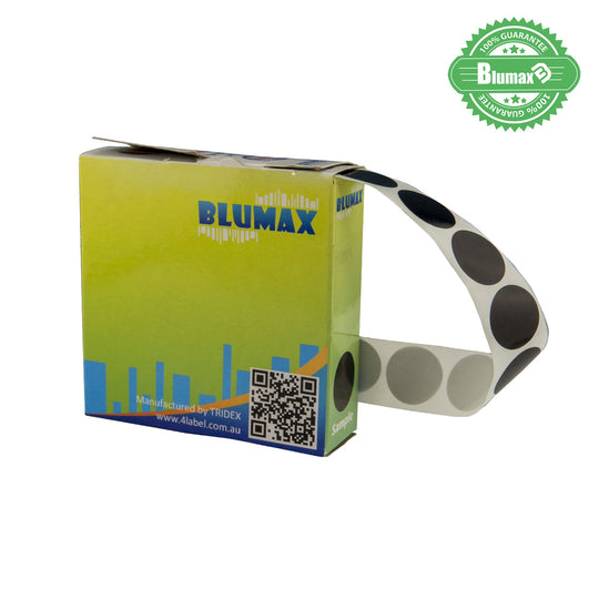 Blumax Self Dispenser Round (19MM) Black Label Dots/ 50 Packs
