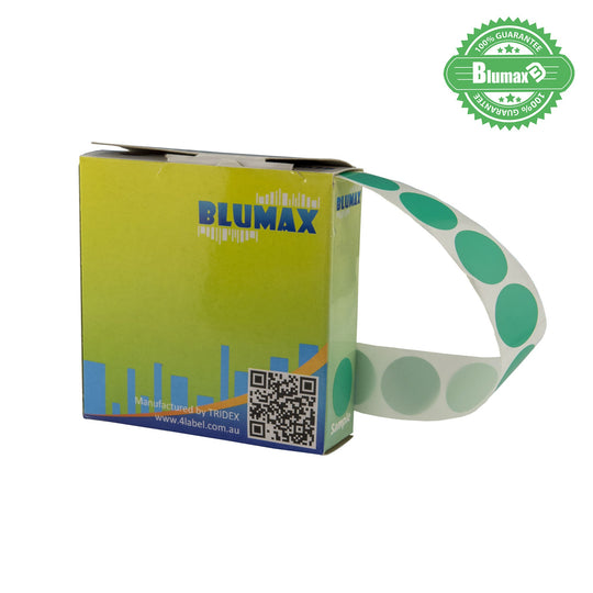 Blumax Self Dispenser Round (19MM) Green Label Dots/ 50 Packs