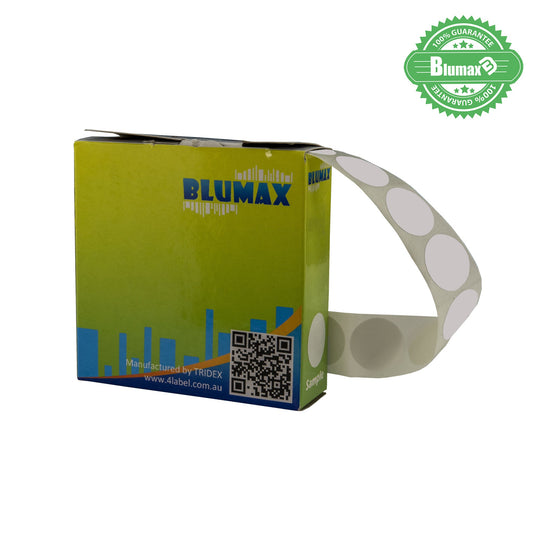Blumax Self Dispenser Round (14MM) White Label Dots/ 50 Packs