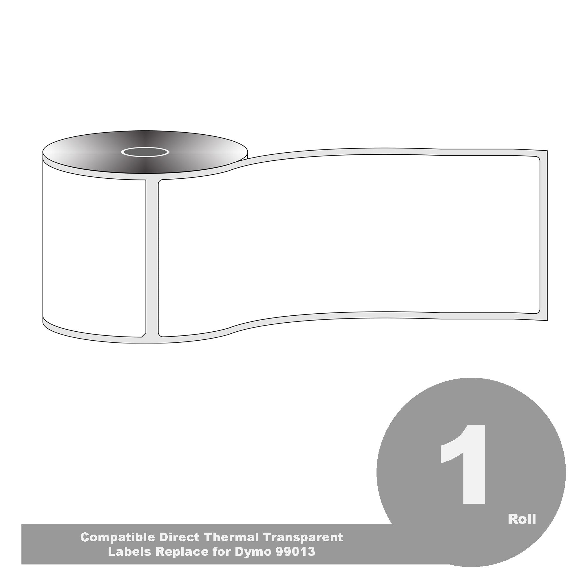Compatible for Dymo #99013 36mm x 89mm 260L Transparent/Clear Labels
