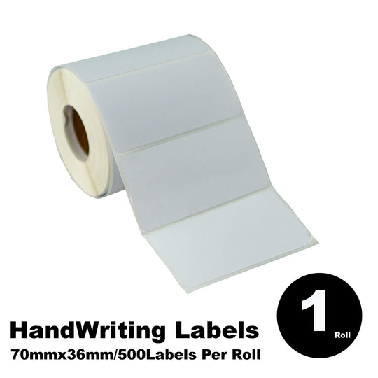 Write On White Labels 70mm x 36mm 500 Labels Per Roll/ 50 Rolls