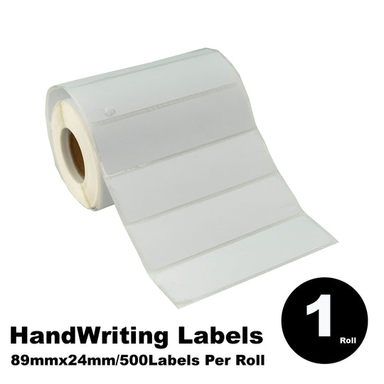 Writie On White Labels 89mm x 24mm 500 Labels Per Roll/ 50 Rolls