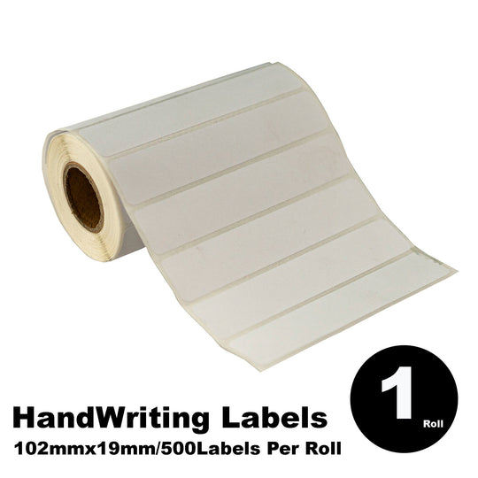 Write On White Labels 102mm x 19mm 500 Labels Per Roll/ 50 Rolls