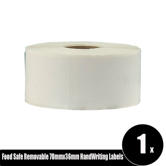 Freezer and Fridge Safe Food Removable Write On White Labels 70mm x 36mm/ 50 Rolls