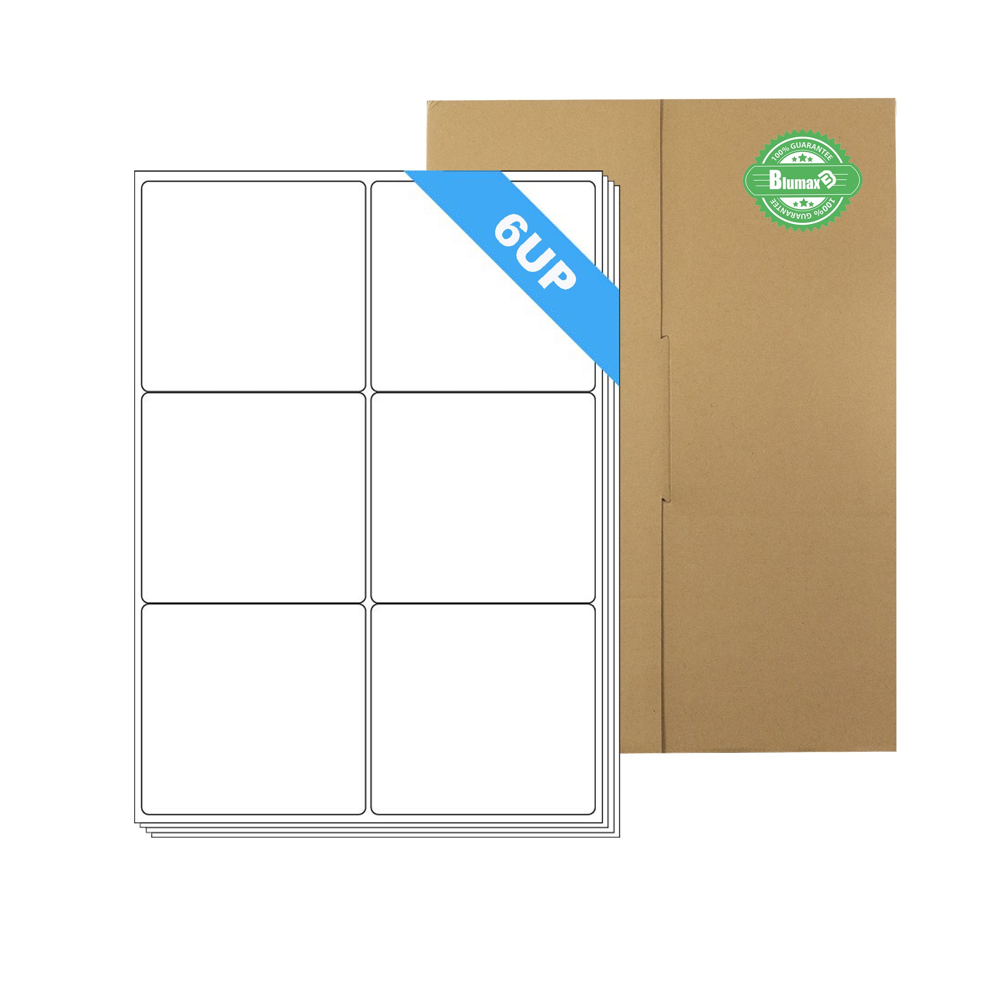 A4 Format 6UP Rectangle Labels self Adhensive Mailing Sticker Laser ...