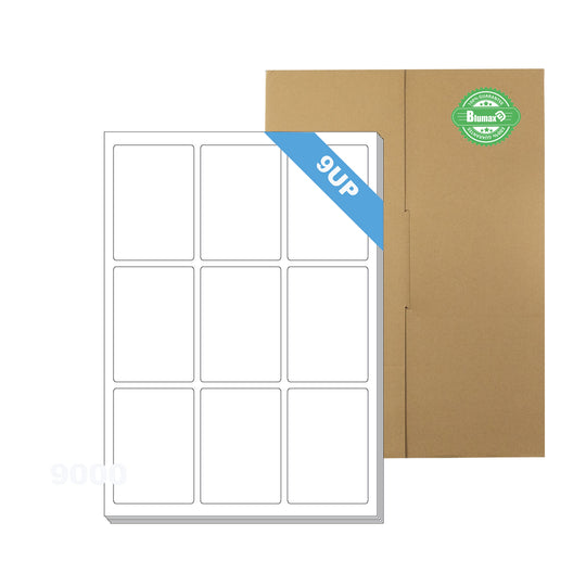 A4 Format Rectangle Labels89 x 62mm 9 Labels Per Sheet/ 1000 Sheets