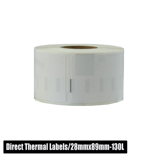 Direct Thermal 28mm x 89mm 130L White Labels