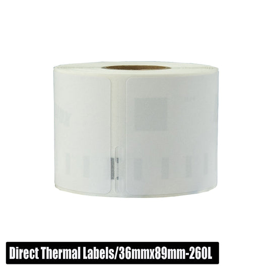 Direct Thermal 36mm x 89mm 260L White Labels