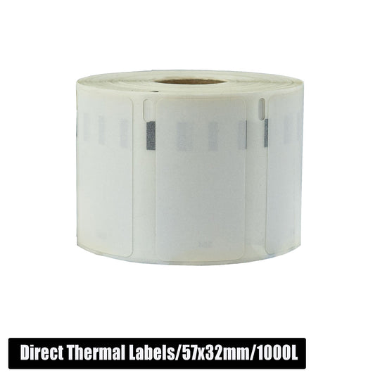 Direct Thermal 57mm x 32mm 1000L White Labels